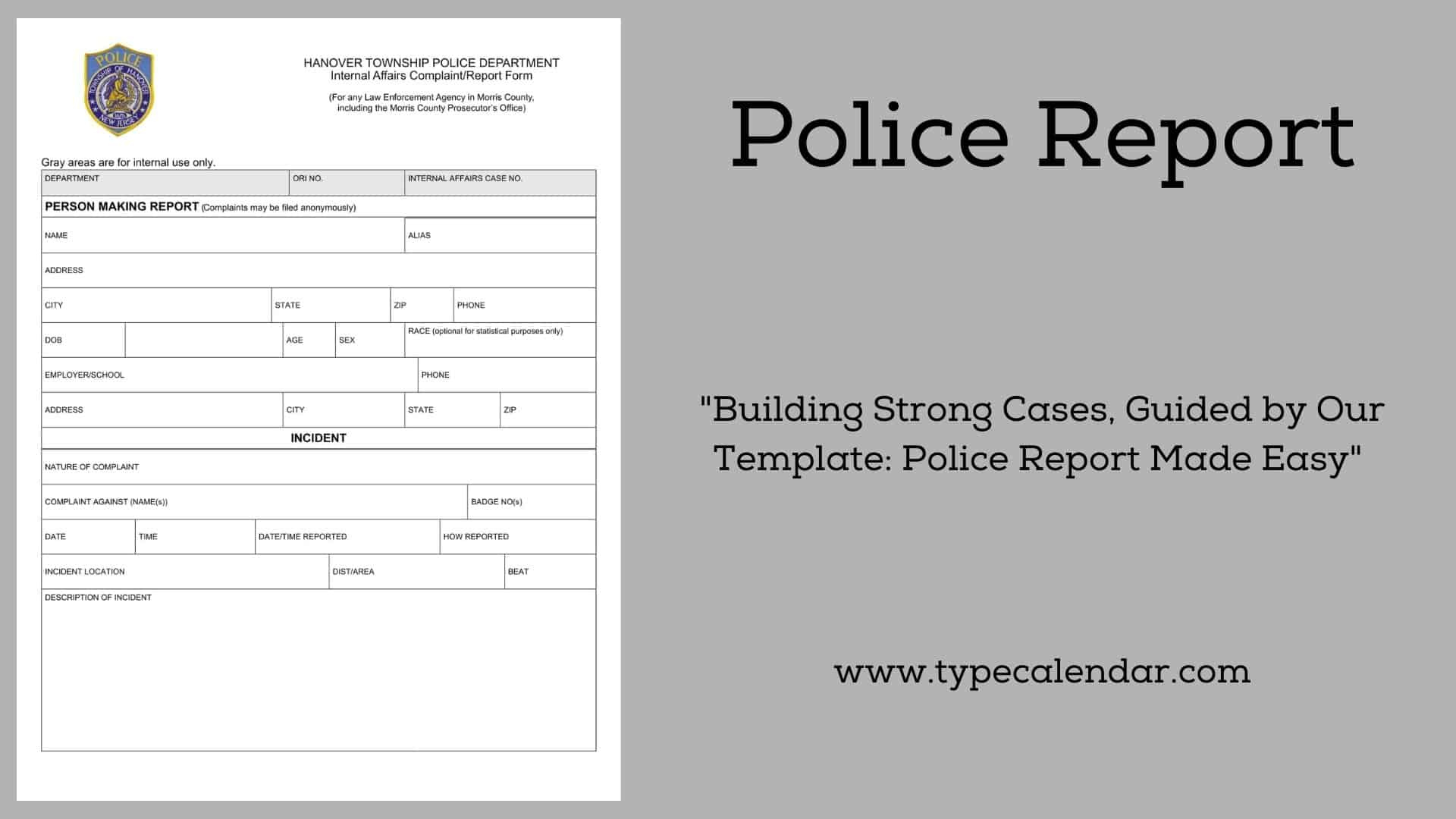 Free Printable Police Report Templates [Pdf, Word, Excel] Students intended for Free Printable Police Report