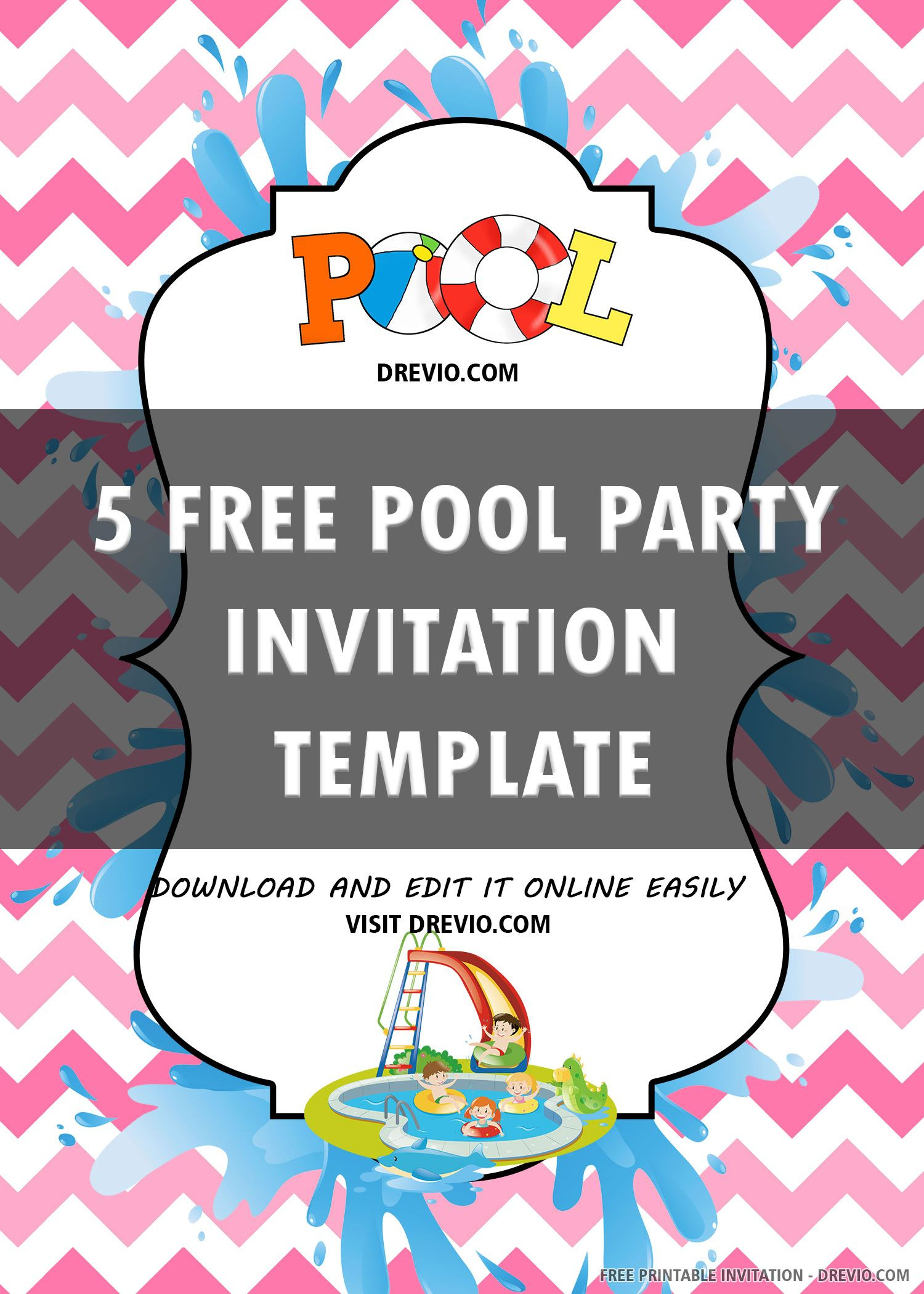 Free Printable Pool Party Invitation Templates | Pool Party inside Free Printable Pool Party Invitations