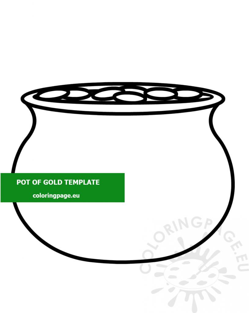 Free Printable Pot Of Gold Template | Coloring Page with Pot Of Gold Template Free Printable