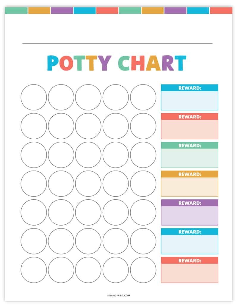 Free Printable Potty Training Chart | Free Instant Download with Free Printable Potty Training Charts