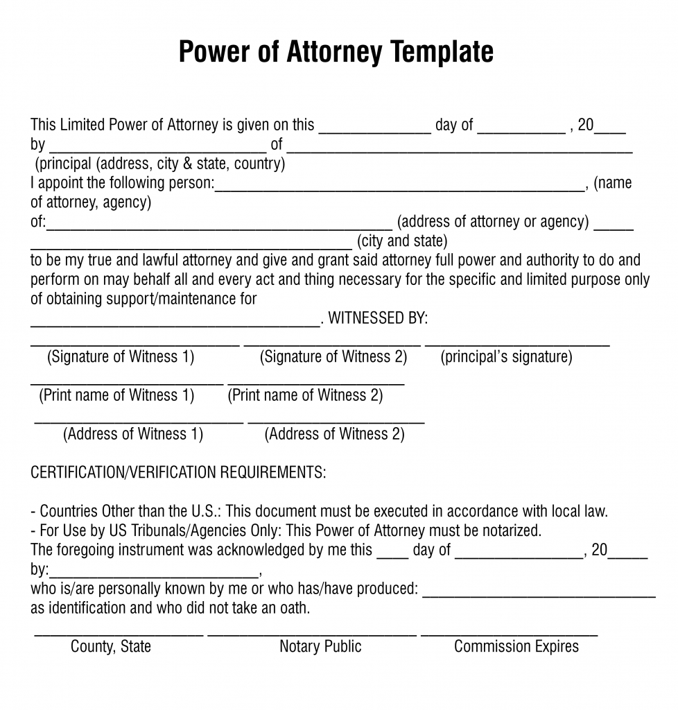 Free Printable Power Of Attorney Forms (Word Or Pdf) | Power Of with Free Printable Power Of Attorney