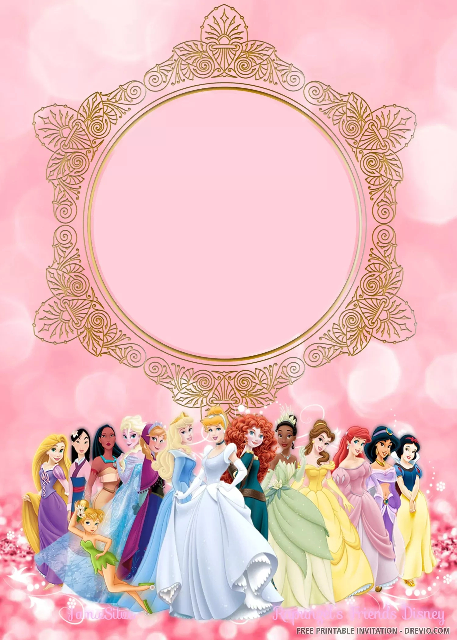 Free Printable Princess Invitation Templates | Disney Princess with Free Printable Princess Invitations