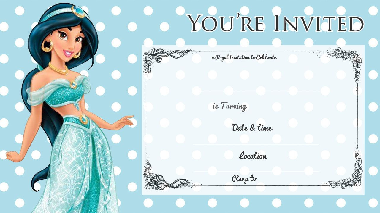 Free Printable Princess Jasmine Invitation Template - Printable throughout Free Printable Princess Jasmine Invitations