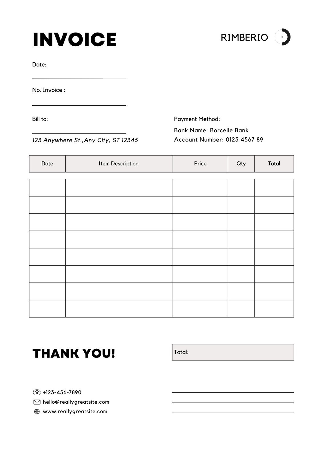 Free, Printable, Professional Invoice Templates To Customize | Canva for Free Printable Invoices