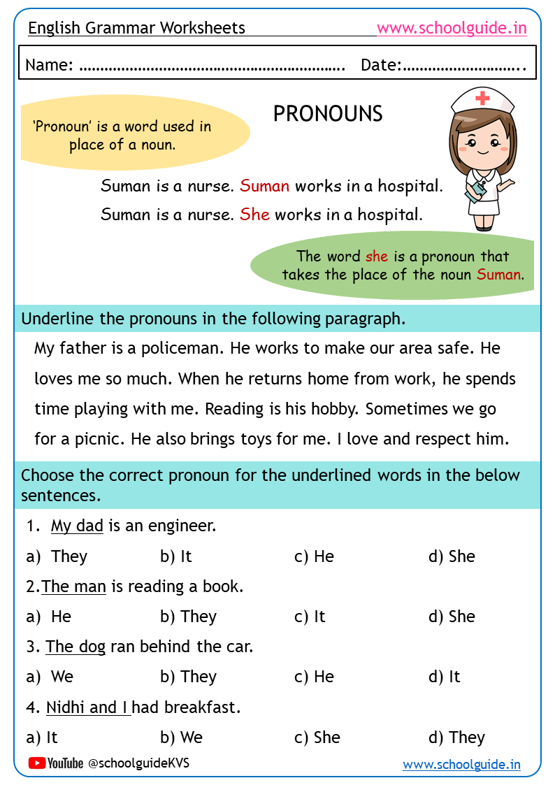 Free Printable Pronouns Worksheets within Free Printable Pronoun Worksheets For 2Nd Grade