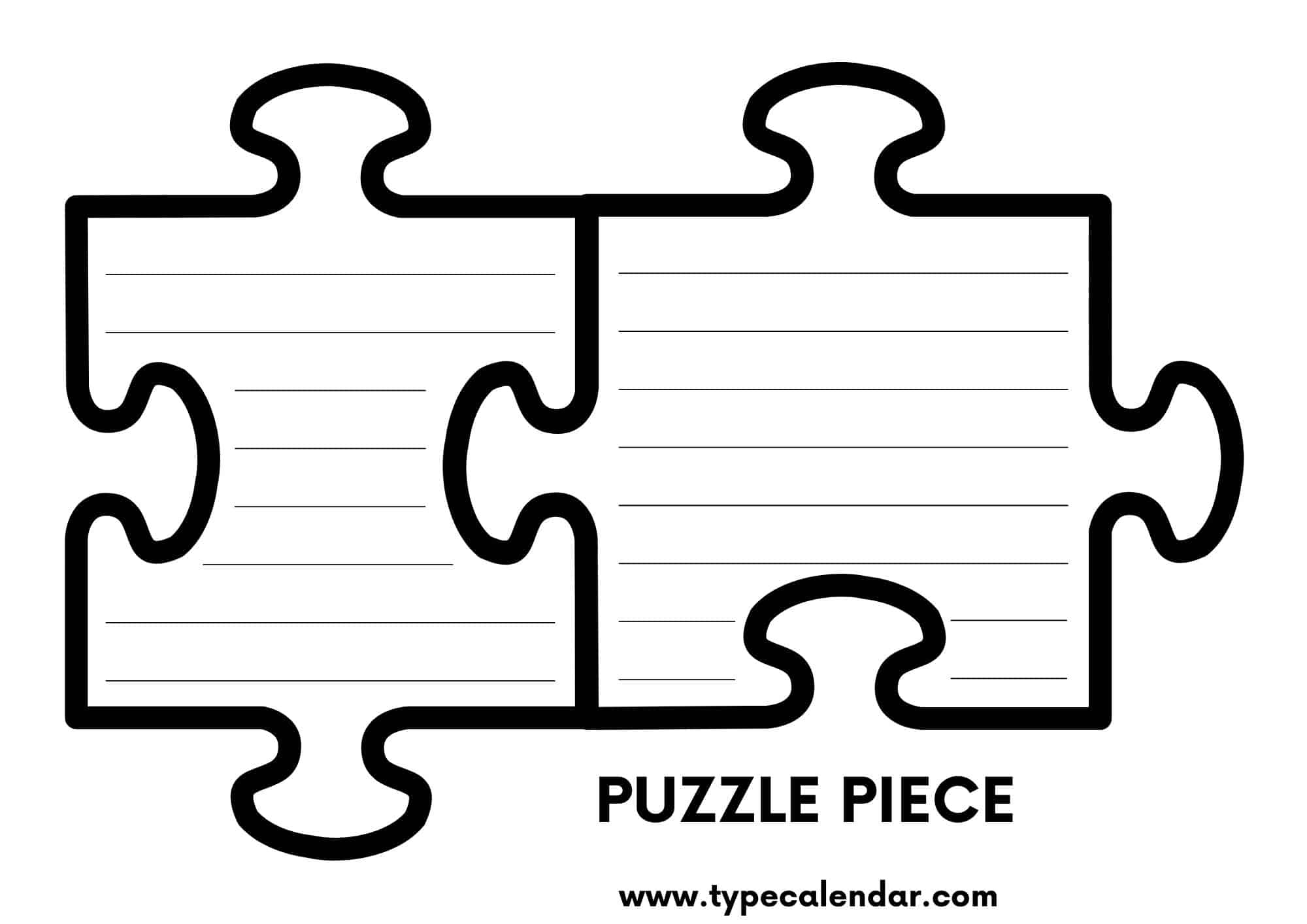 Free Printable Puzzle Piece Templates [Pdf] 4, 12, 24 Piece pertaining to Free Printable Blank Jigsaw Puzzle Pieces