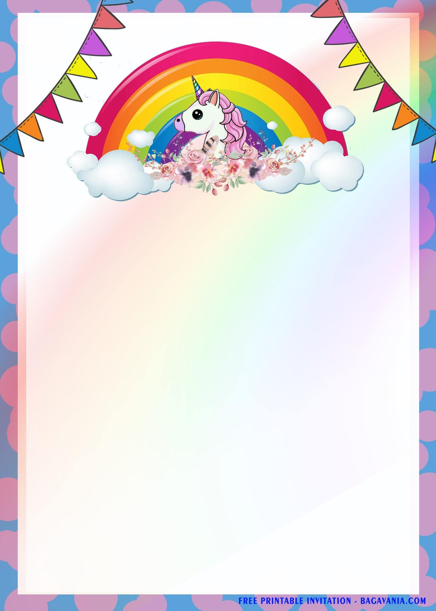 Free Printable) - Rainbow Magical Unicorn Birthday Invitation regarding Free Printable Rainbow Unicorn Invitations