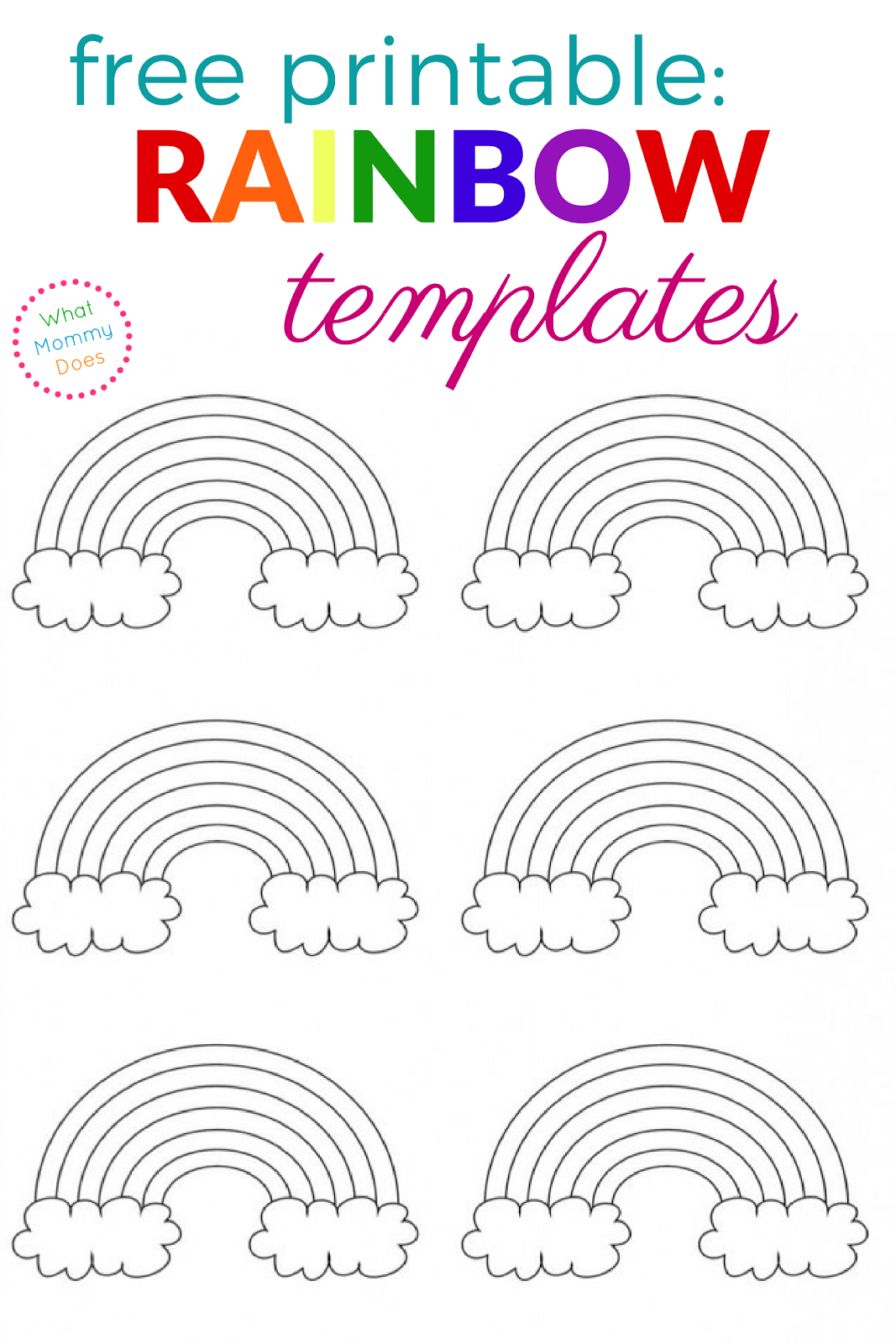 Free Printable Rainbow Templates – Large, Medium &amp;amp; Small Patterns in Free Rainbow Printables