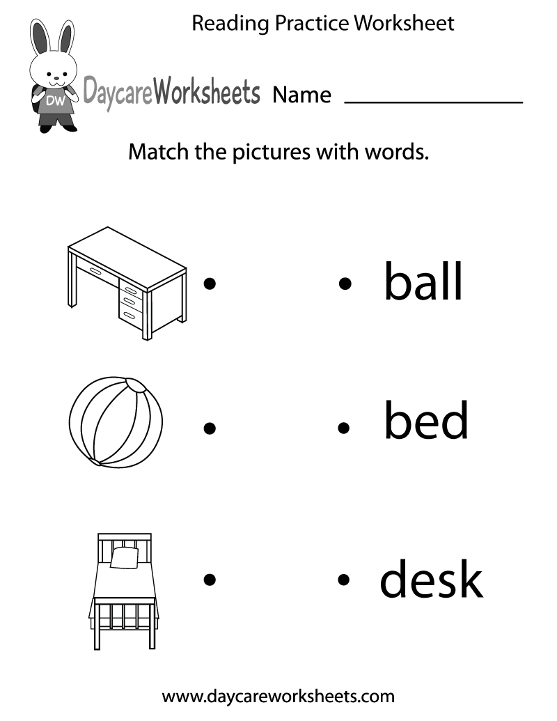 Free Printable Reading Practice Worksheet For Preschool within Free Printable Reading Activities For Kindergarten