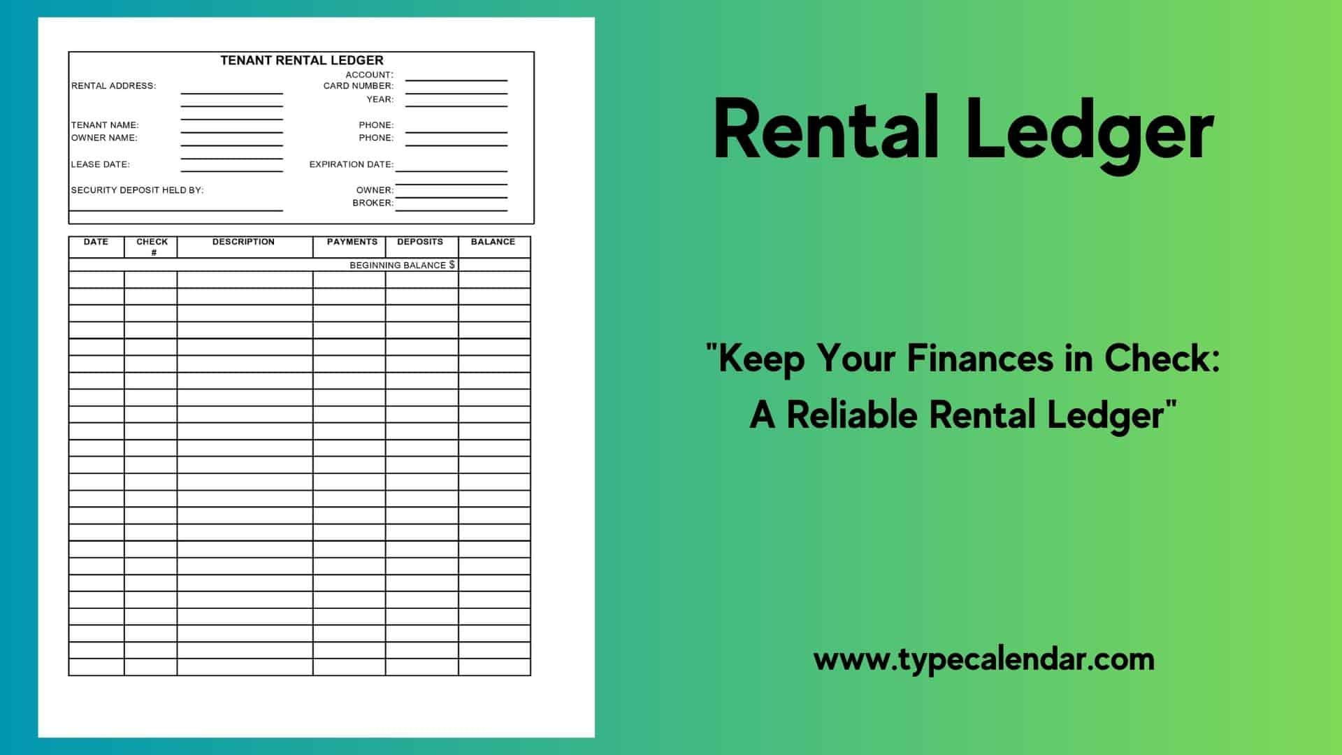 Free Printable Rental Ledger Template [Excel, Word, Pdf, Google with regard to Free Printable Rent Ledger