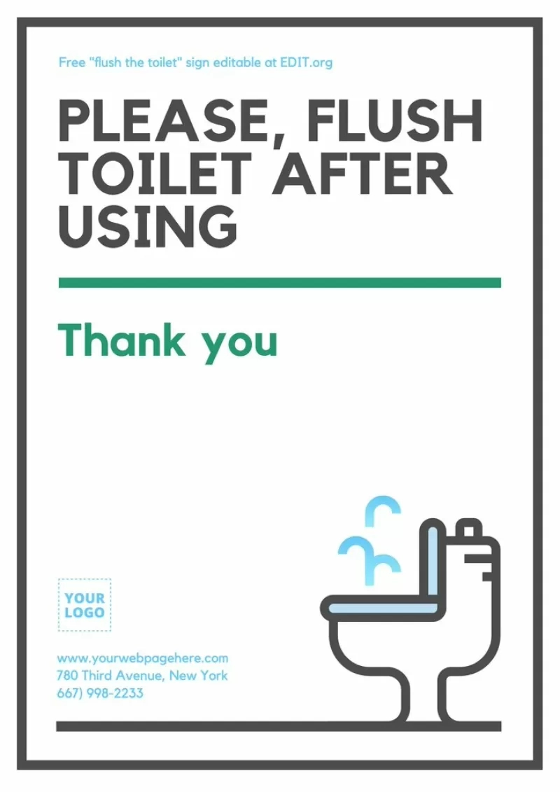 Free Printable Restroom Signs regarding Free Printable Please Flush Toilet Sign