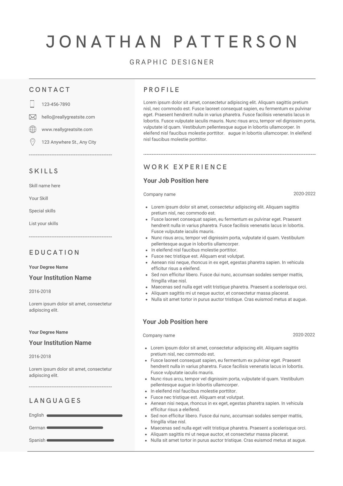 Free Printable Resume Templates You Can Customize | Canva in Free Online Resume Templates Printable