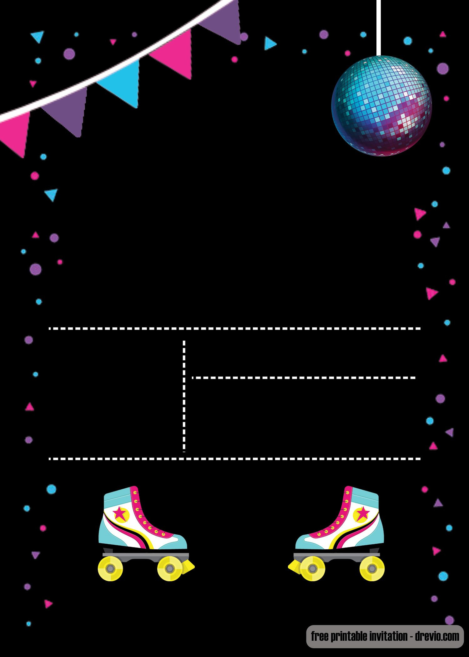 Free Printable Roller Skating Invitation Template | Roller Skating throughout Free Printable Skating Invitations