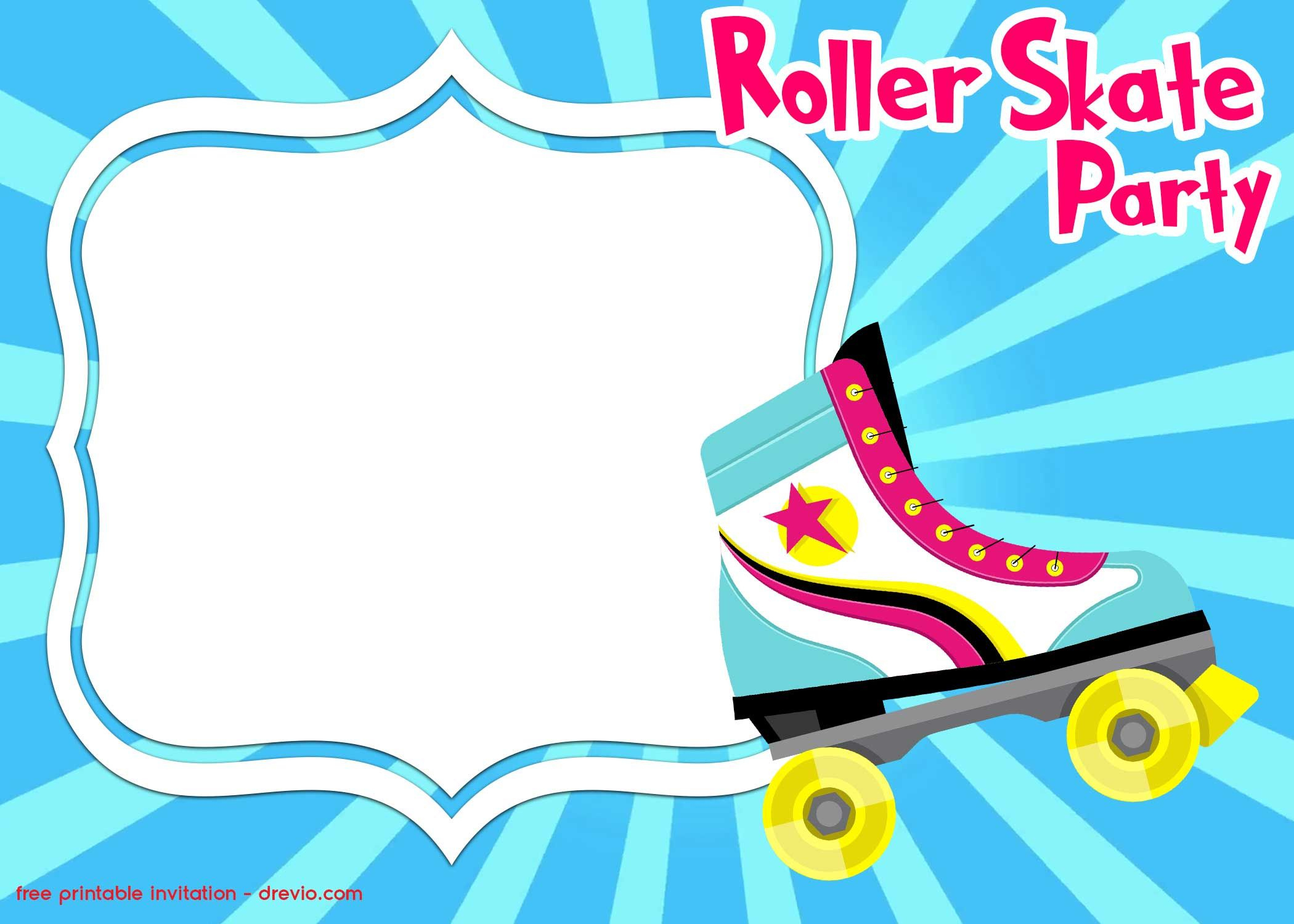 Free Printable Roller Skating Invitation Templates regarding Free Printable Skating Invitations