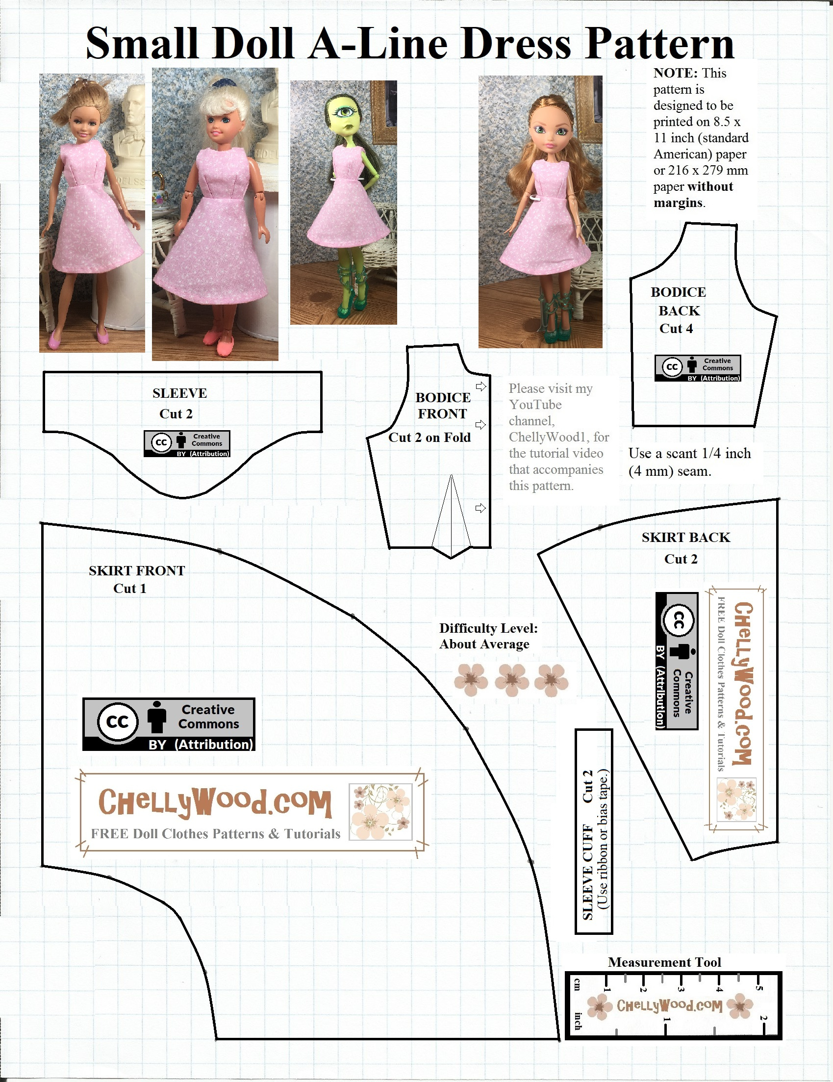 Free Printable #Sewing Pattern For Small #Dolls - Free Doll intended for Free Printable Sewing Patterns