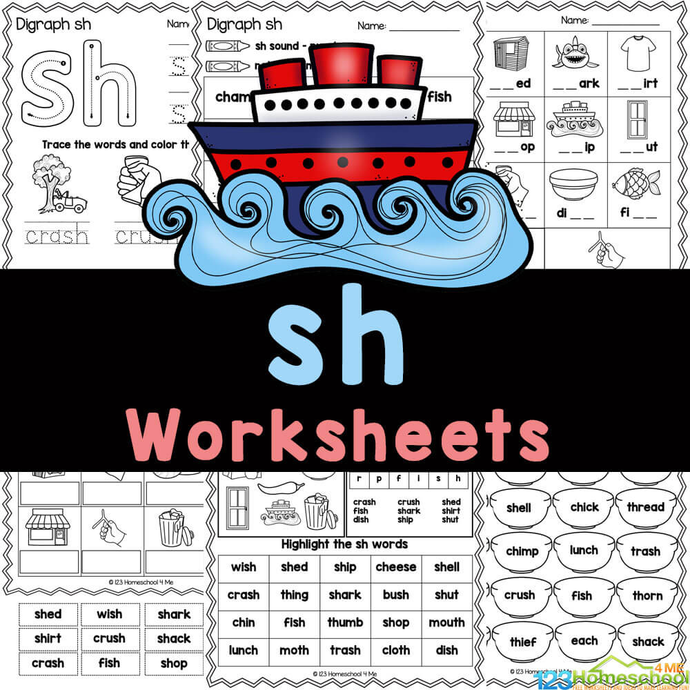 Free Printable Sh Sound Words Digraph Worksheets for Sh Worksheets Free Printable