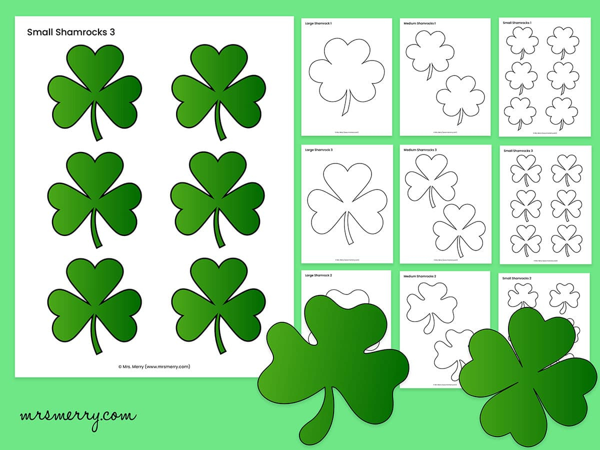 Free Printable Shamrock Templates For Crafts | Mrs. Merry intended for Free Printable Shamrocks