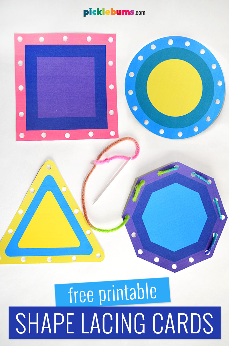 Free Printable Shape Lacing Cards - Picklebums within Free Printable Lacing Cards