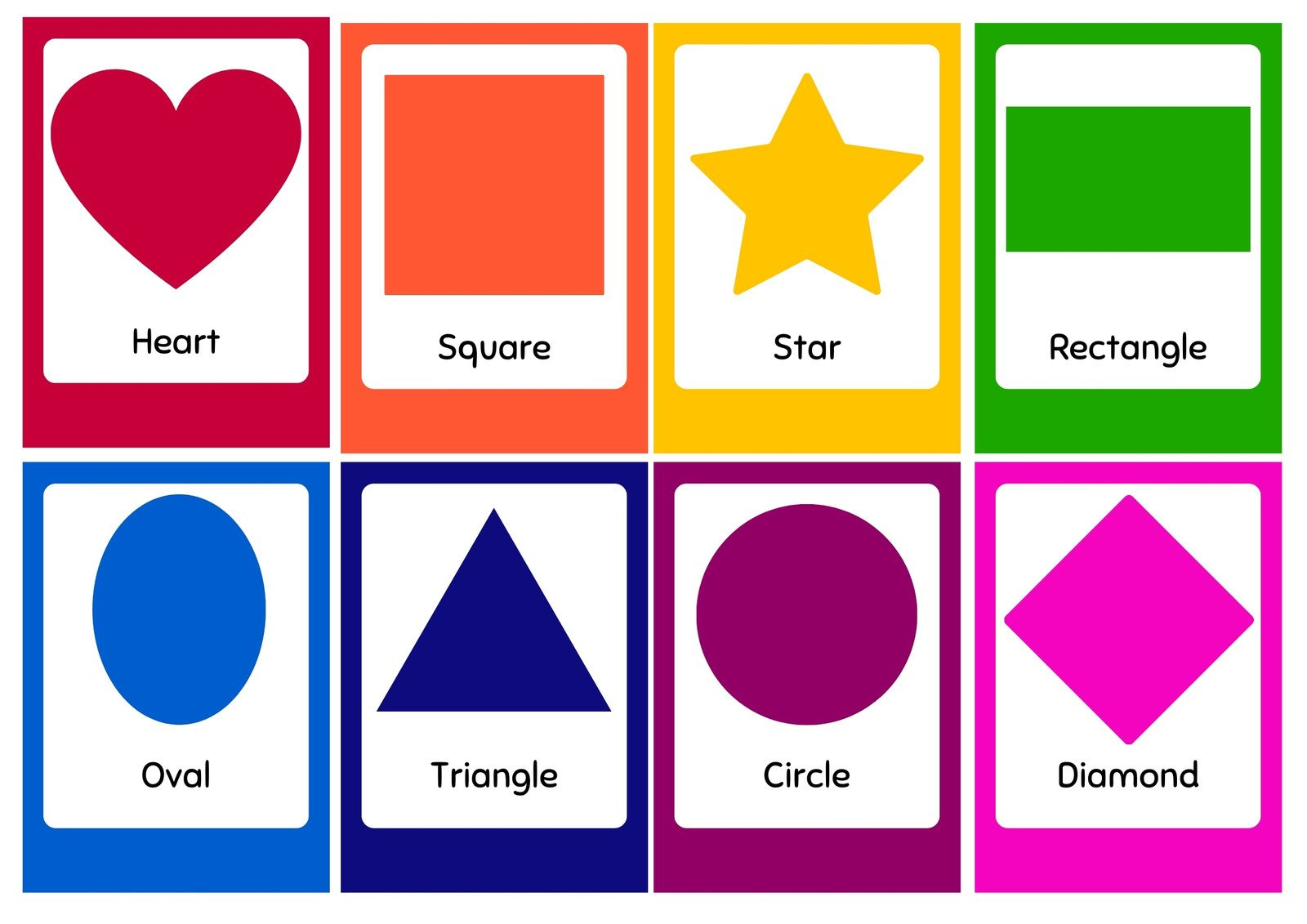 Free Printable Shapes Flashcards Templates | Canva regarding Large Printable Shapes Free