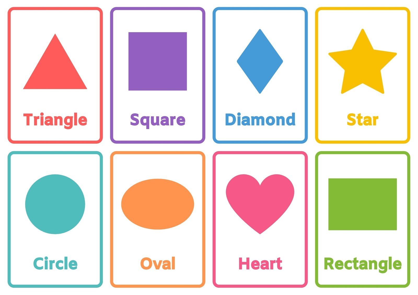 Free Printable Shapes Flashcards Templates | Canva throughout Free Printable Shapes Templates