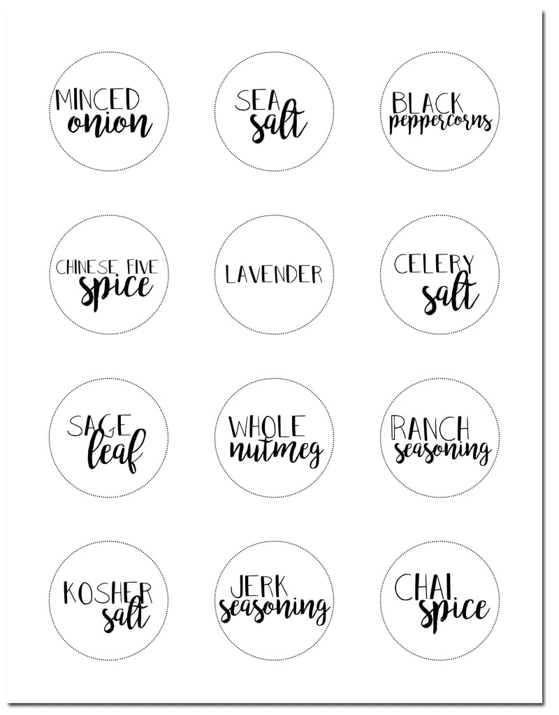 Free Printable Spice Jar Labels | Organized Spice Rack for Free Printable Spice Labels