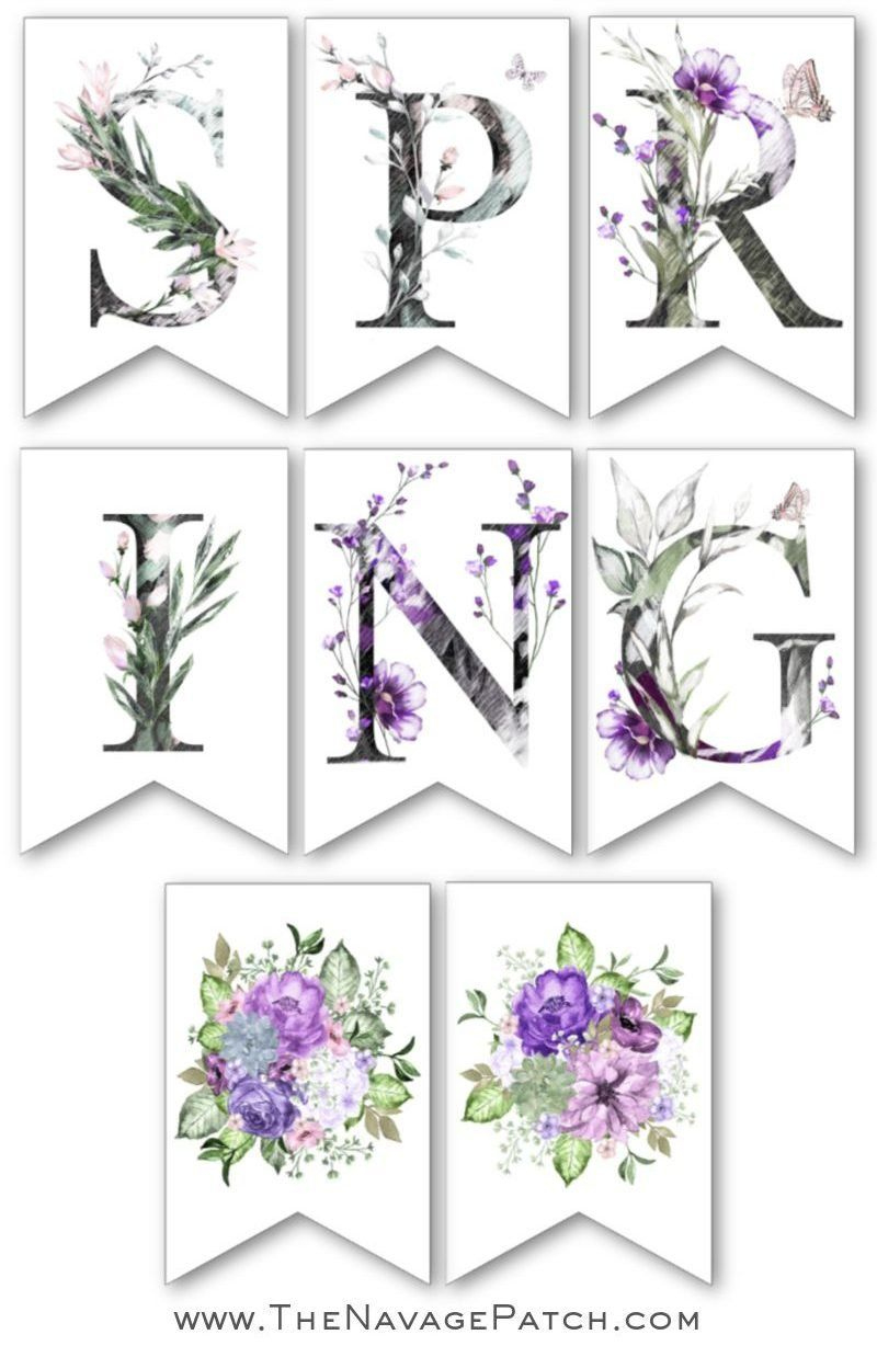 Free Printable Spring Banner | Spring Banner, Spring Printables in Free Printable Spring Decorations