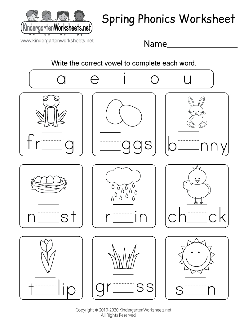 Free Printable Spring Phonics Worksheet pertaining to Free Printable Spring Worksheets For Kindergarten