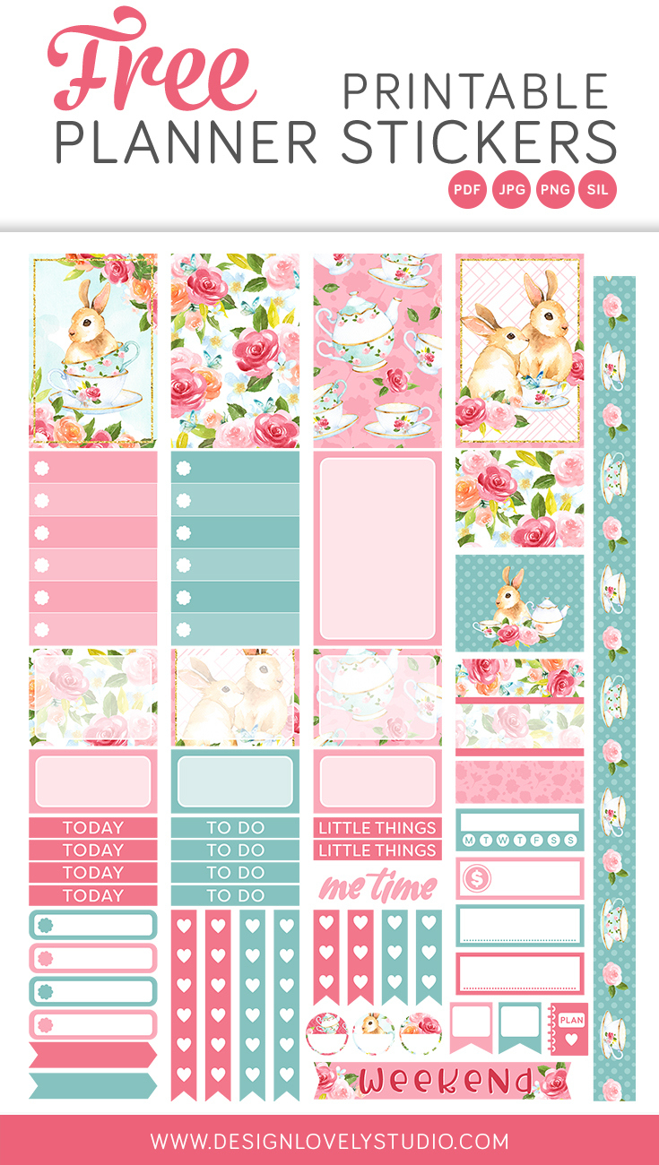 Free Printable Spring Planner Stickers — Design Lovely Studio pertaining to Free Printable Planner Stickers