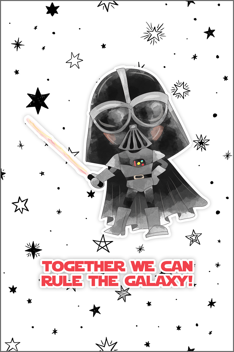 Free Printable Star Wars Father&amp;#039;S Day Cards - The Cottage Market in Star Wars Printable Cards Free