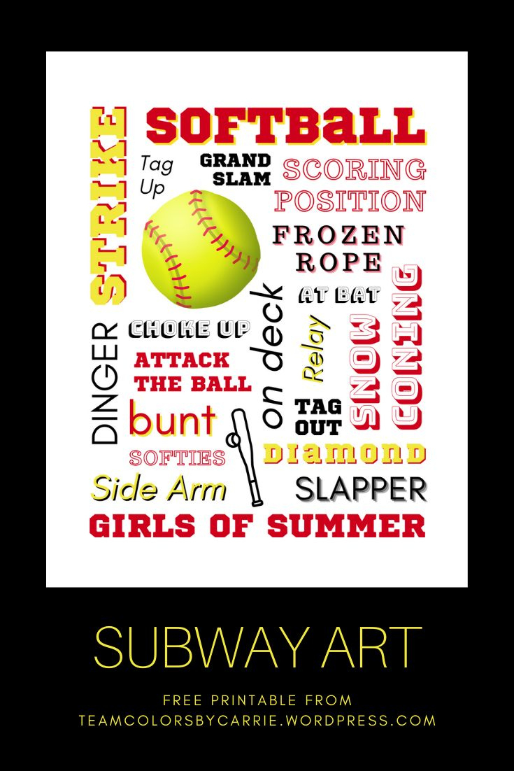 Free Printable Subway Art For Your Favorite Softball Lover within Free Printable Softball Images