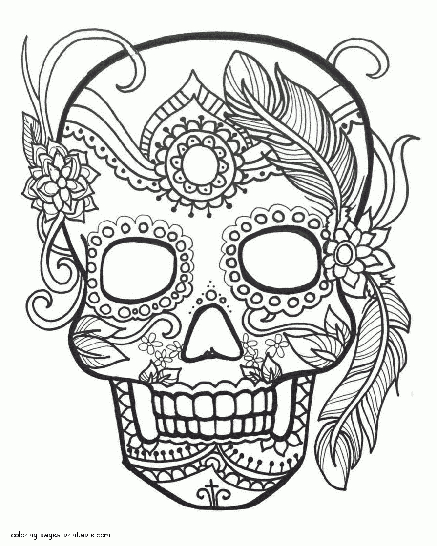 Free Printable Sugar Skull Coloring Pages | Skull Coloring Pages pertaining to Free Printable Sugar Skull Coloring Pages