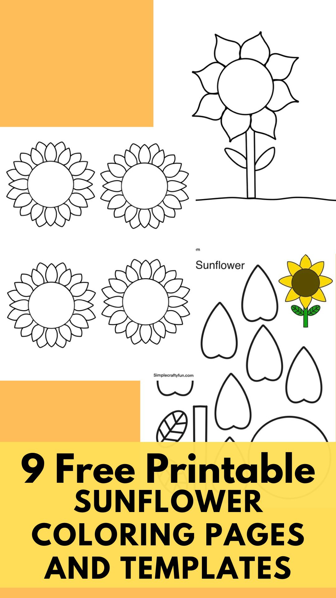 Free Printable Sunflower Pdf Template - with regard to Free Printable Sunflower Template