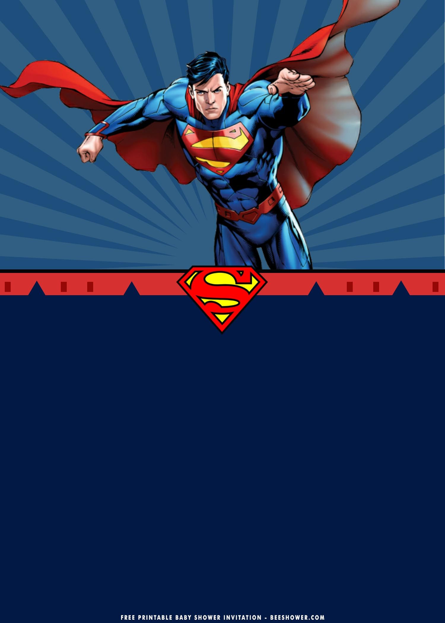 Free Printable) - Superman Birthday Invitation Templates throughout Free Printable Superman Invitations