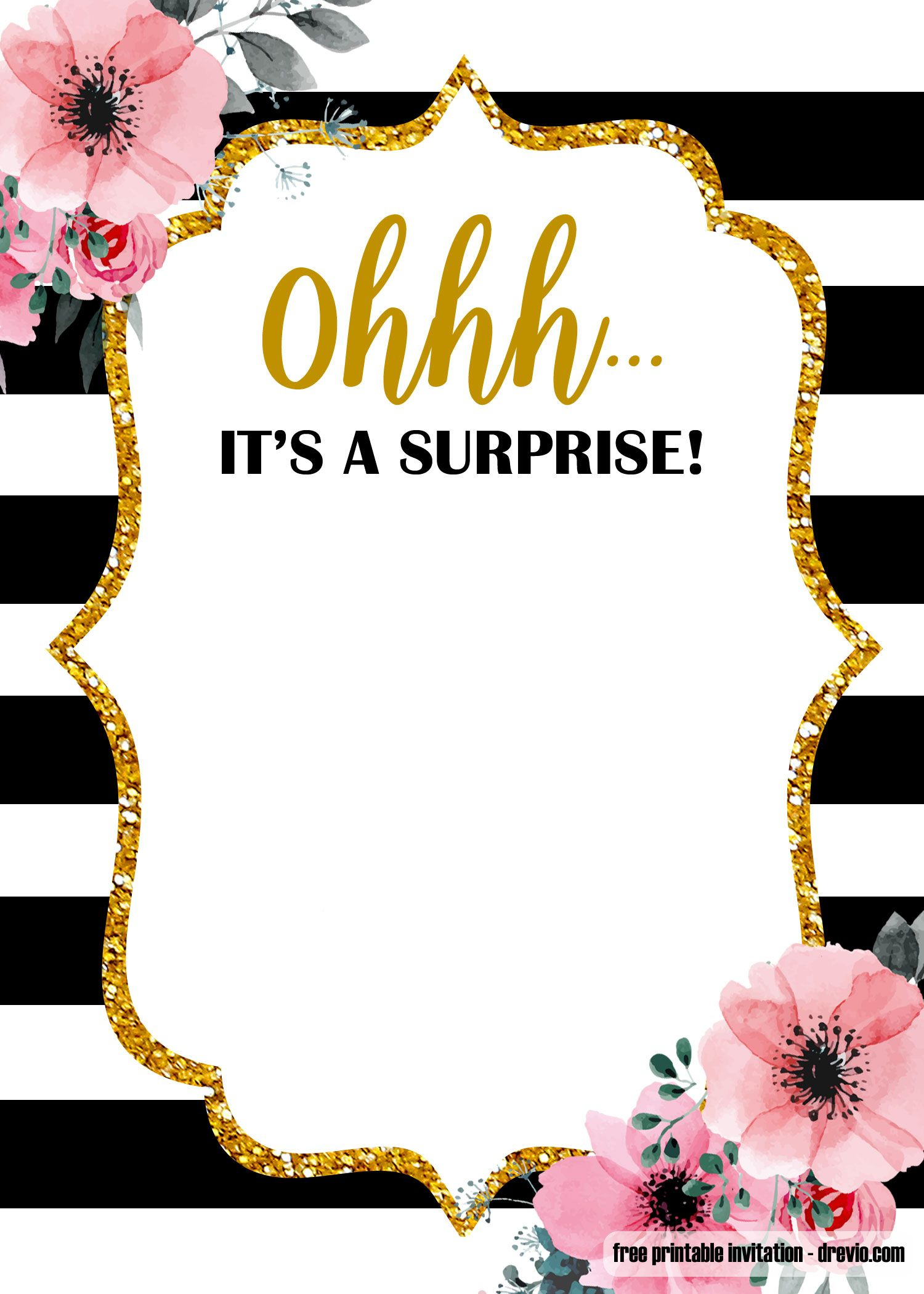 Free Printable Surprise Party Birthday Invitation Templates | Free for Free Printable Surprise Party Invitations