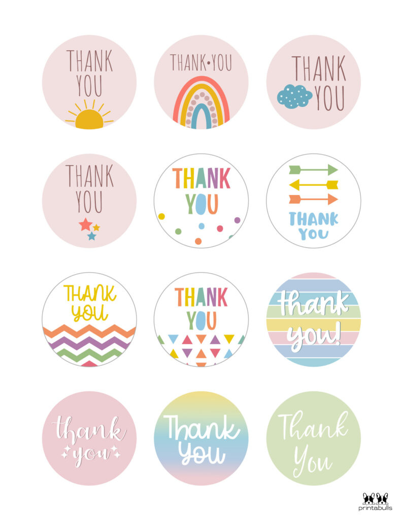 Free Printable Thank You Tags - 300 Tags | Printabulls intended for Free Printable Thank You Tags For Birthdays