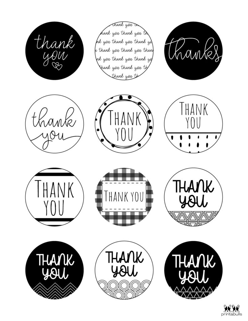 Free Printable Thank You Tags - 300 Tags | Printabulls intended for Free Printable Thank You Tags