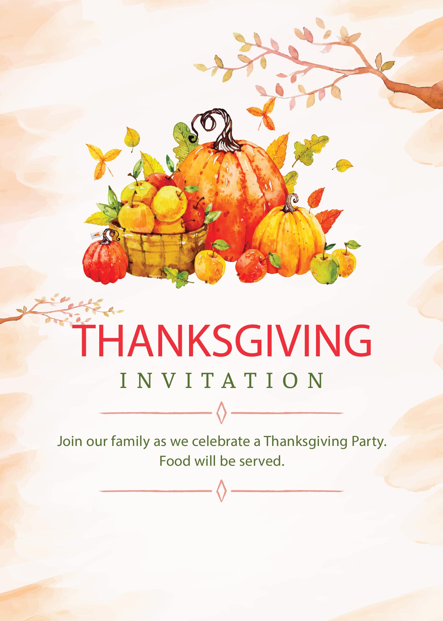 Free Printable Thanksgiving Invitations: Editable Or Print As Is! for Free Printable Thanksgiving Invitations