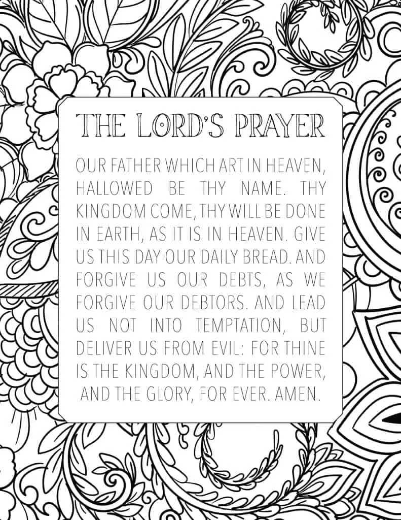 Free Printable The Lord&amp;#039;S Prayer Coloring Page - My Printable Faith with Free Printable Lord&amp;amp;#039;s Prayer Coloring Pages