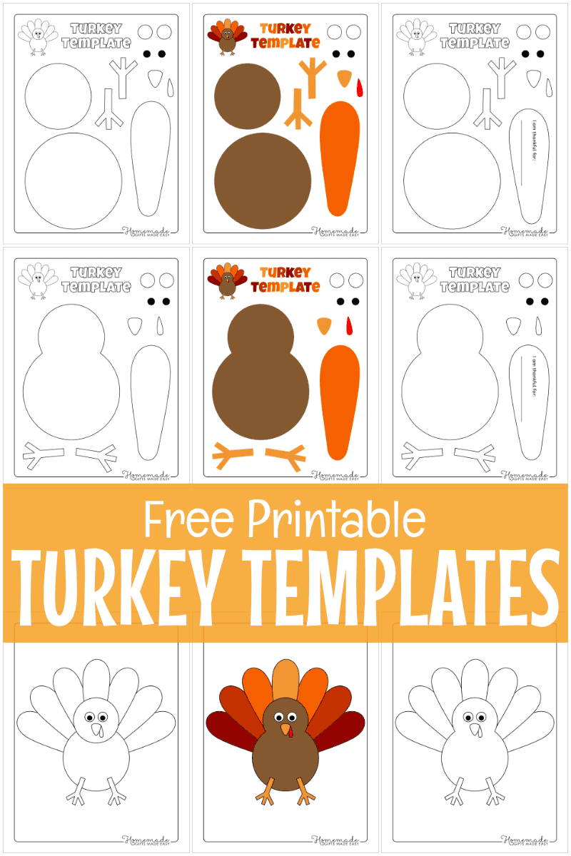 Free Printable Turkey Templates For Thanksgiving Crafts pertaining to Free Turkey Cut Out Printable