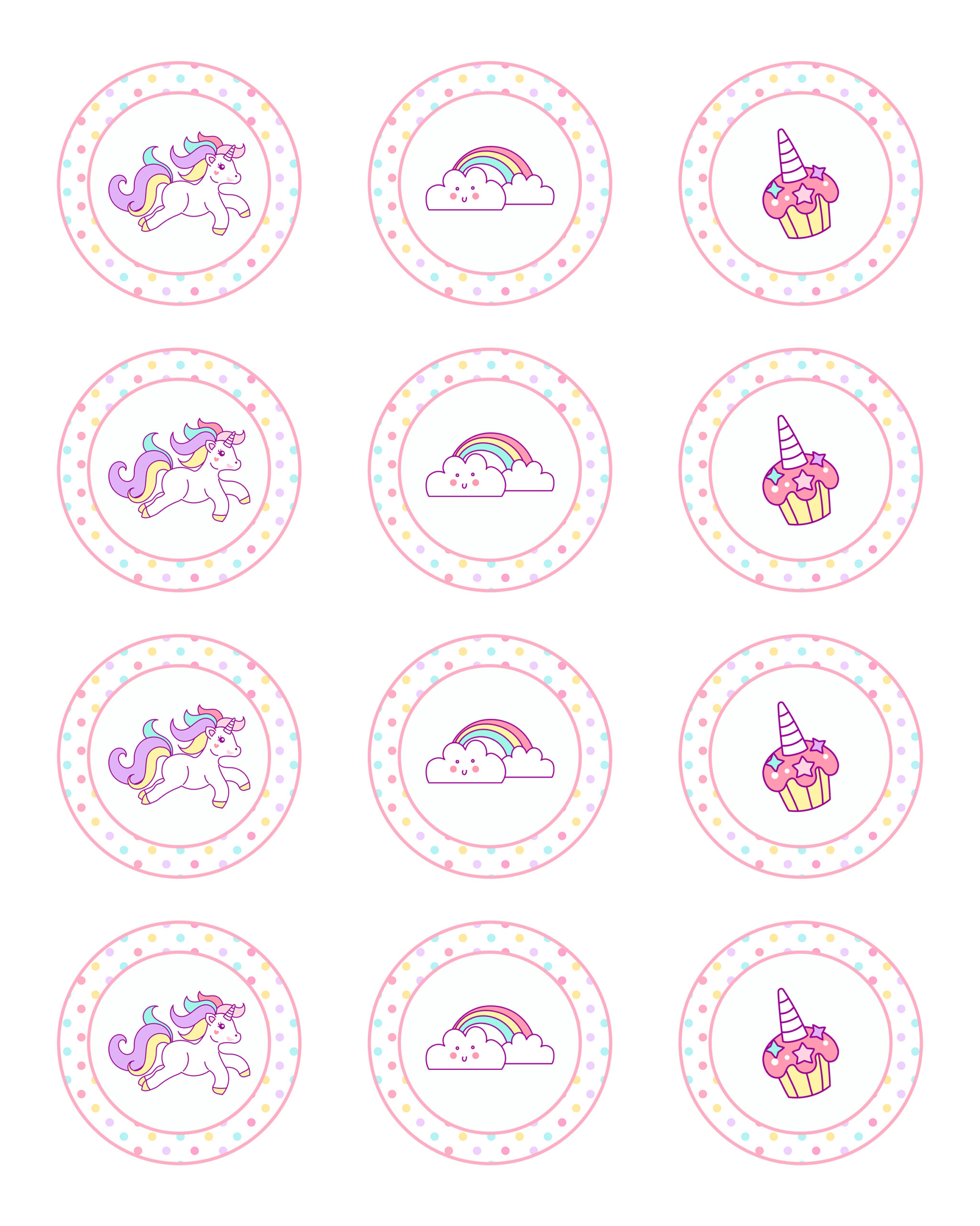 Free Printable Unicorn Party Decorations Pack - The Cottage Market for Free Unicorn Party Printables