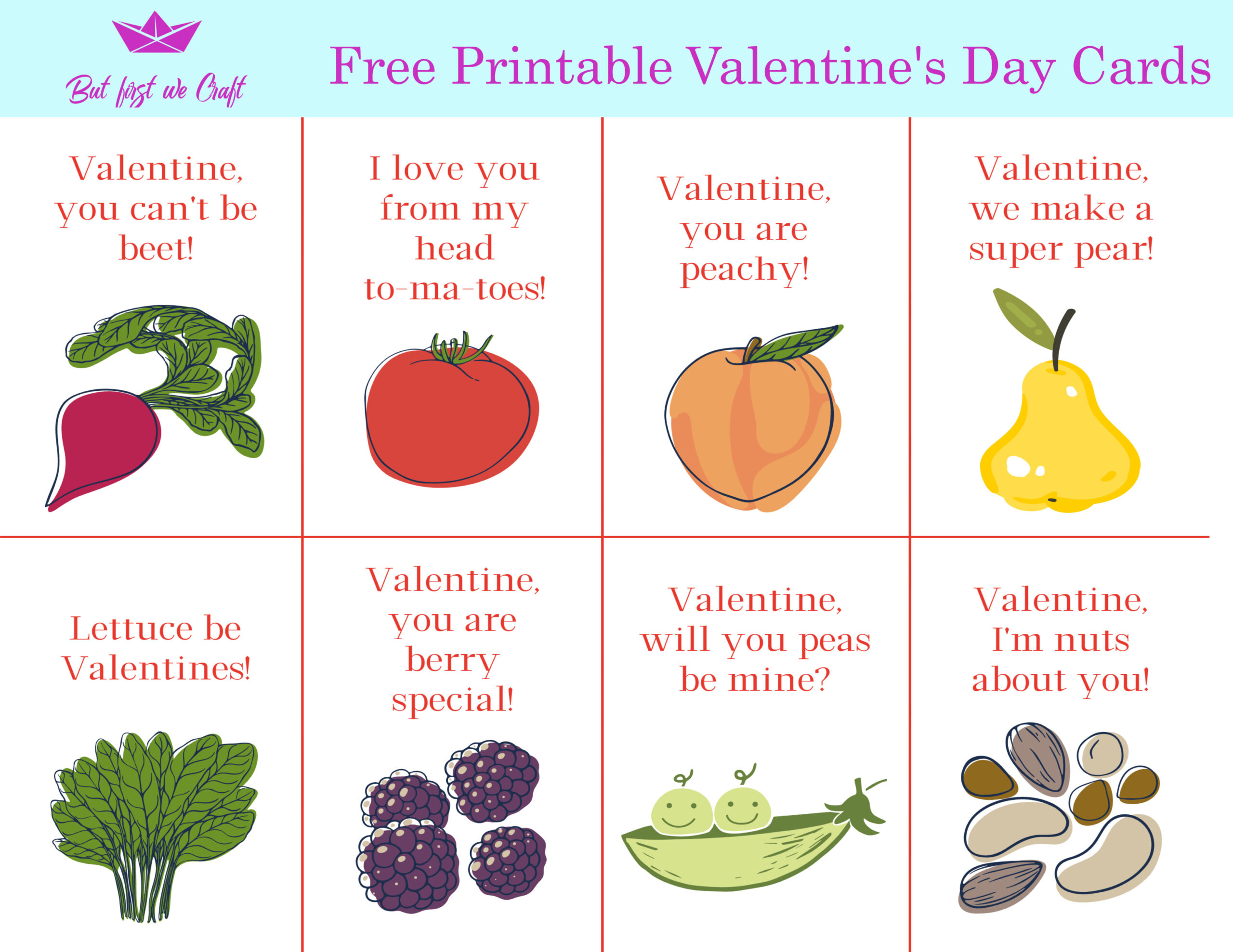 Free Printable Valentine Cards – But First We Craft inside Free Printable Valentines Day Cards for Mom and Dad