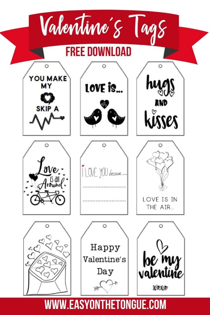 Free Printable Valentines Gift Tags intended for Free Printable Valentines Day Tags