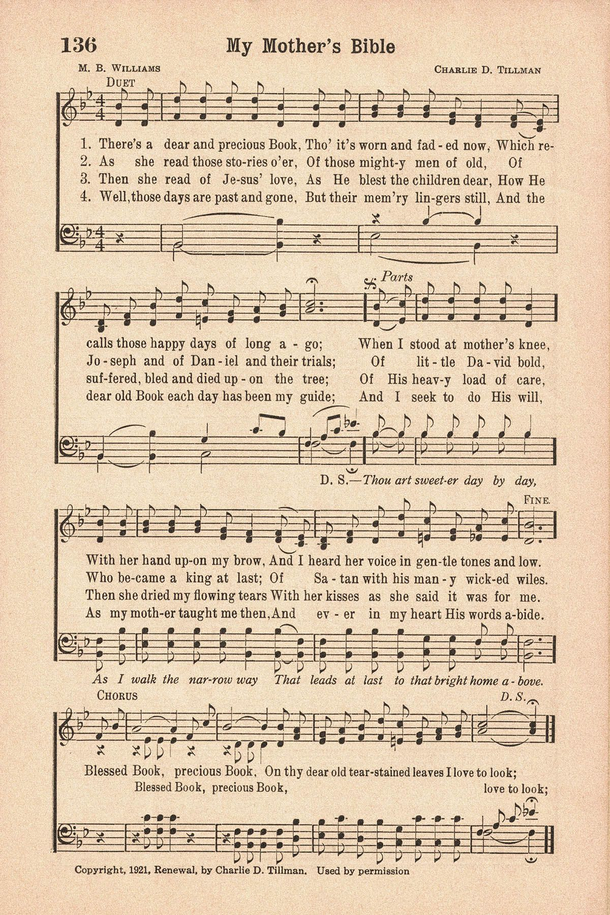 Free Printable Vintage Hymns About Mothers | Hymn Sheet Music for Free Printable Christian Music Lyrics