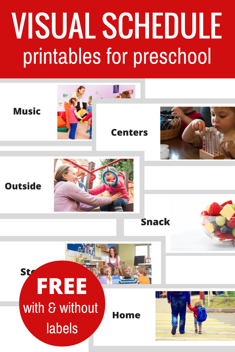 Free Printable Visual Schedule For Preschool - No Time For Flash Cards inside Free Printable Picture Schedule for Preschool