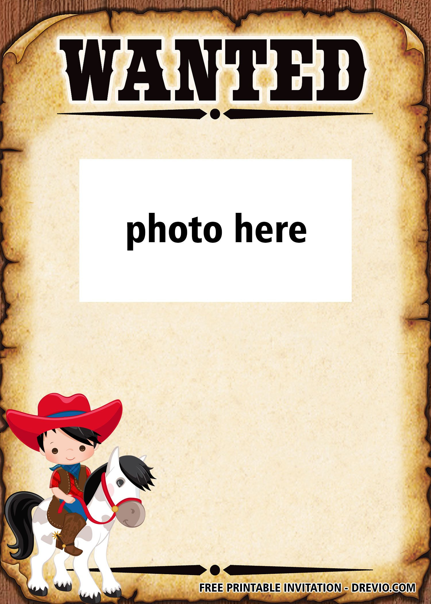 Free Printable Wanted Poster Birthday Invitation Templates throughout Free Printable Wanted Poster Invitations