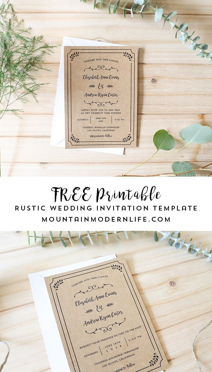 Free Printable Wedding Invitation Template | Free Printable pertaining to Free Printable Wedding Invitations Templates Downloads