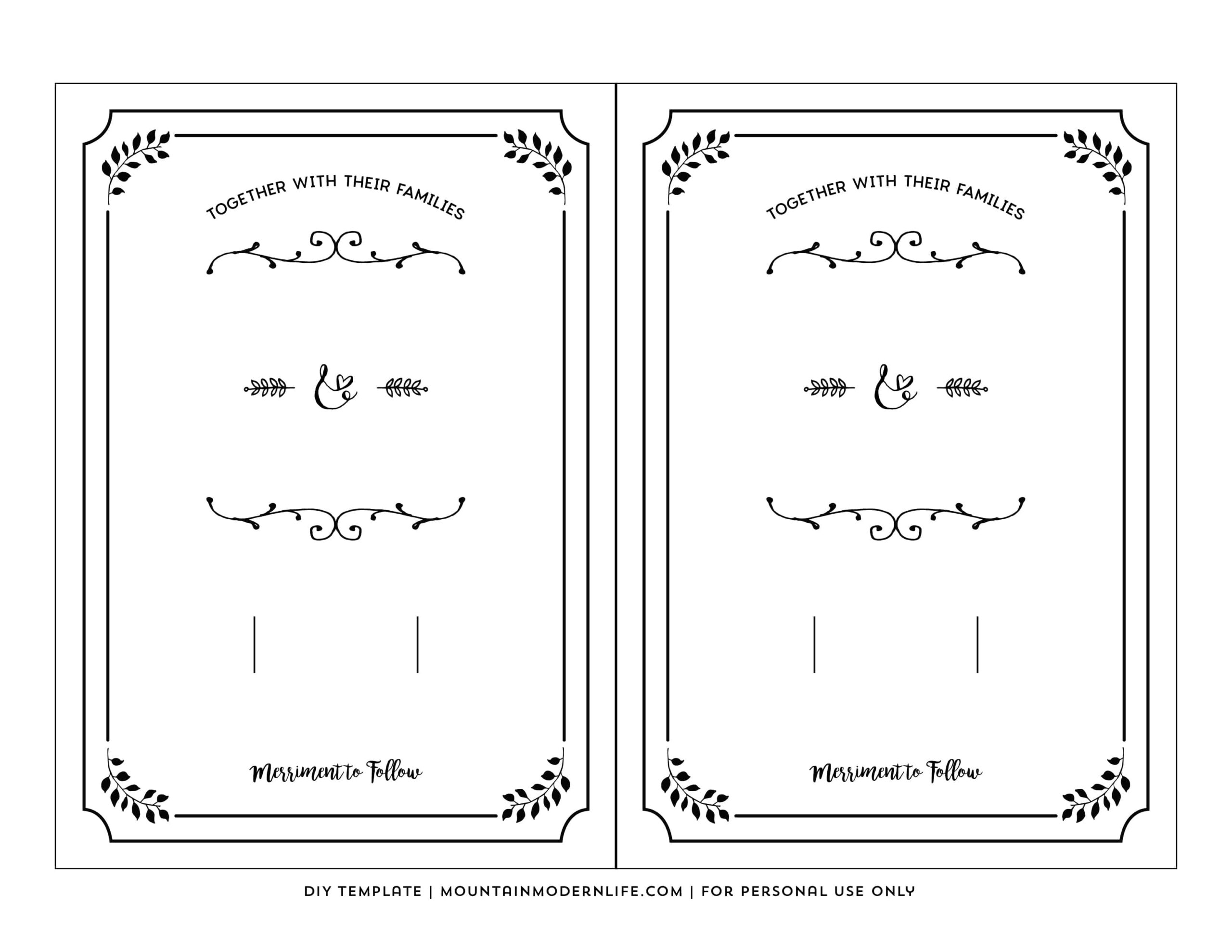 Free Printable Wedding Invitation Template with regard to Free Printable Wedding Invitation Kits