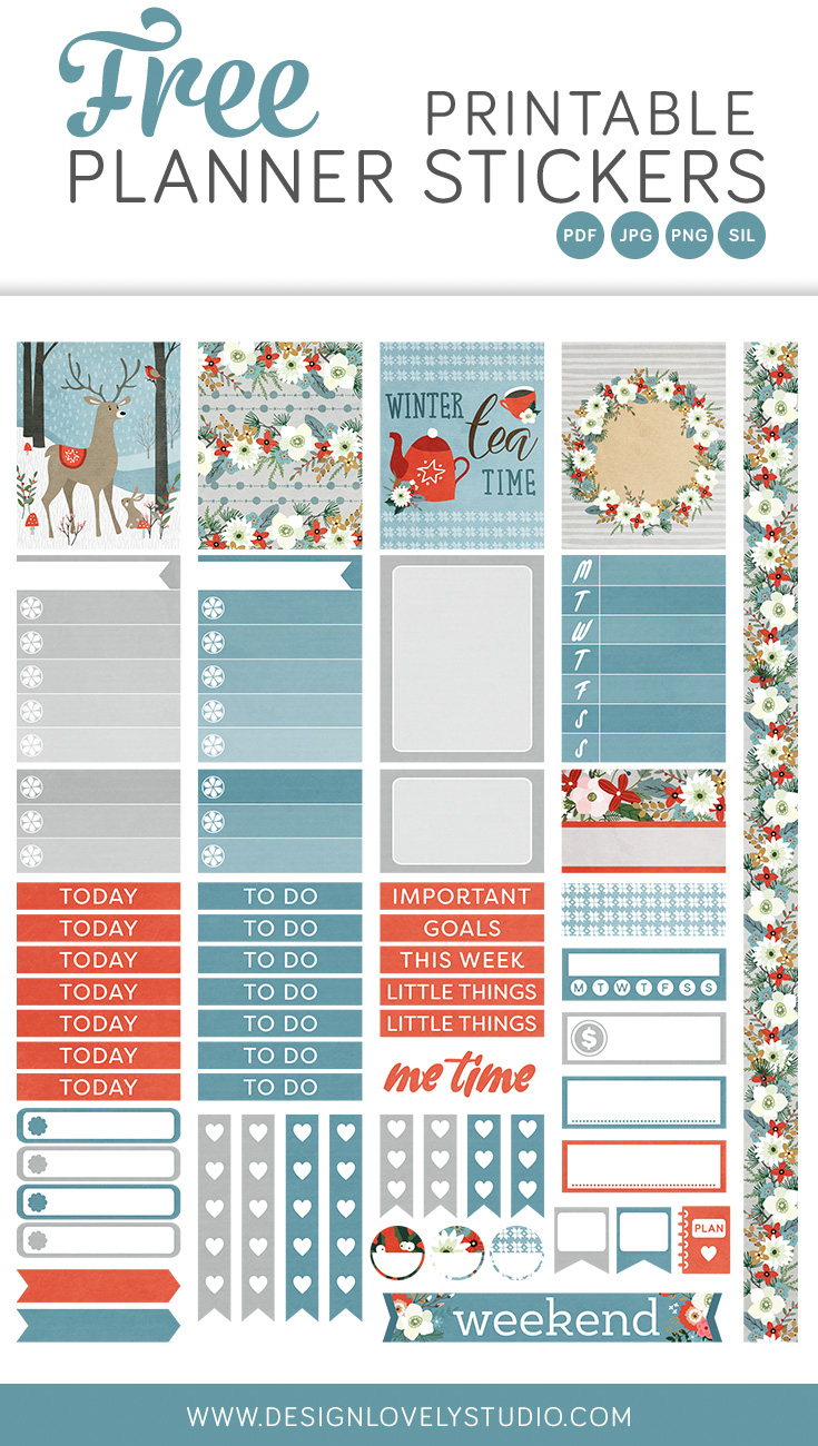 Free Printable Winter Planner Stickers — Design Lovely Studio with regard to Free Printable Planner Stickers