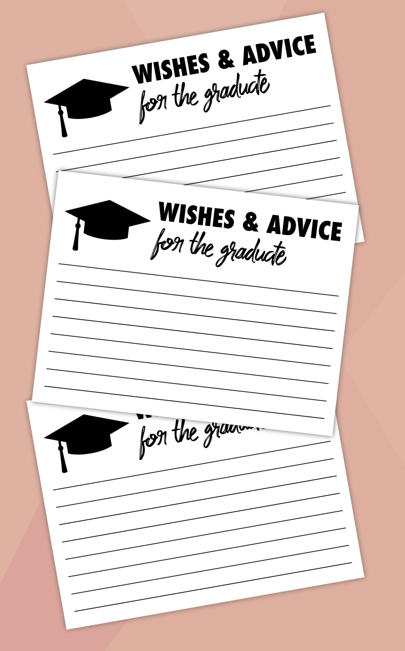 Free Printable Wishes And Advice For The Graduate Cards - Pjs And with regard to Free Printable Graduation Advice Cards