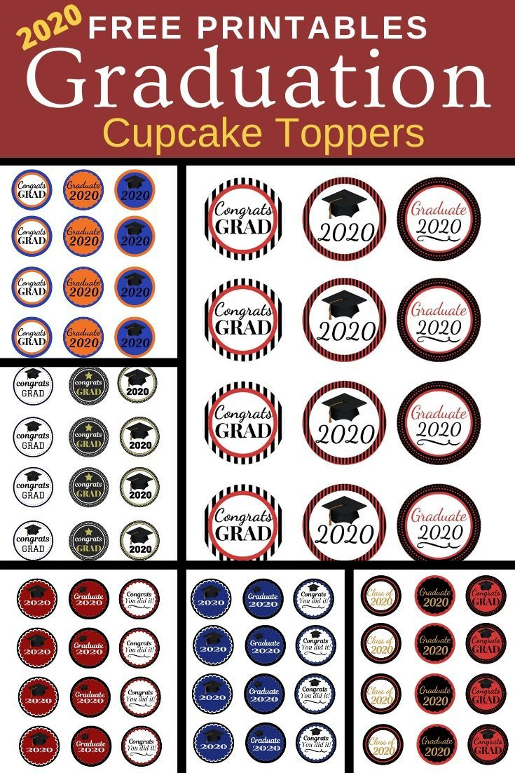 Free Printables: Graduation Cupcake Toppers | Graduation Cupcakes with Free Printable Graduation Cupcake Toppers